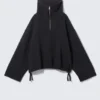 Weit geschnittenes Sweatshirt mit Trichterkragen – Dunkelgrau Weit geschnittenes Sweatshirt mit Trichterkragen – Dunkelgrau