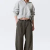 Weite Anzughose mit niedriger Taille – Dunkelgrau Weite Anzughose mit niedriger Taille – Dunkelgrau