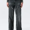 Weite, ausgefranste Low-Rise-Jeans mit weitem Bein – Kimberly Blue – Dunkelblau Weite, ausgefranste Low-Rise-Jeans mit weitem Bein – Kimberly Blue – Dunkelblau