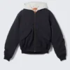 Weite Bomberjacke mit Kapuze – Dunkelblau Weite Bomberjacke mit Kapuze – Dunkelblau