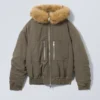 Weite Bomberjacke mit Kapuze – Mole Dark Weite Bomberjacke mit Kapuze – Mole Dark