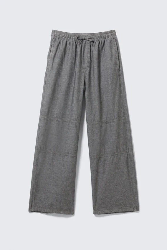 Weite Chambray-Hose – Schwarz meliert Weite Chambray-Hose – Schwarz meliert