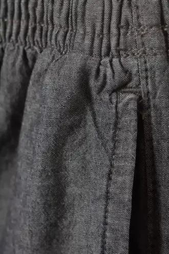 Weite Chambray-Hose – Schwarz meliert