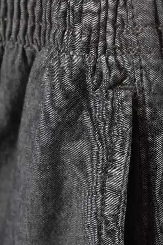 Weite Chambray-Hose – Schwarz meliert Weite Chambray-Hose – Schwarz meliert