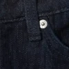 Weite Jeans mit mittlerer Leibhöhe und weitem Bein – Slub-Waschung – Dunkelblau Weite Jeans mit mittlerer Leibhöhe und weitem Bein – Slub-Waschung – Dunkelblau