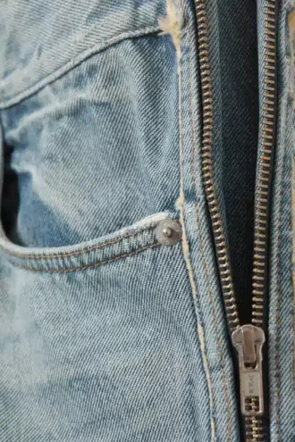 Weite Jeans mit Reißverschluss – Seventeen Blue – Mittelblau Weite Jeans mit Reißverschluss – Seventeen Blue – Mittelblau