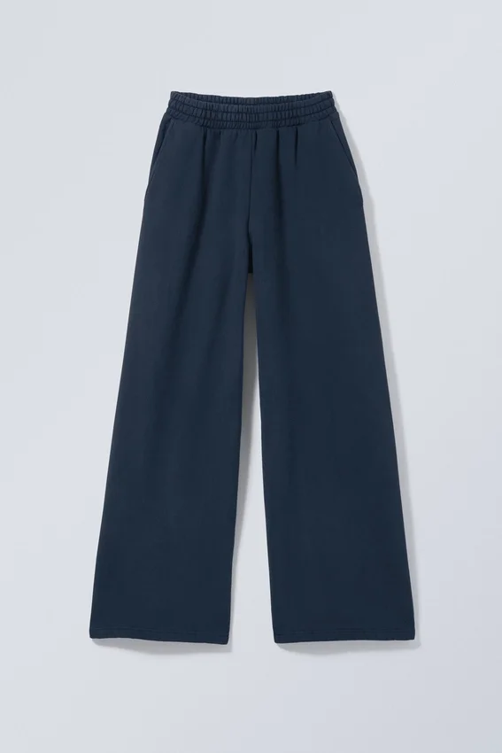 Weite, lange Jogginghose aus schwerem Stoff – Marineblau Weite, lange Jogginghose aus schwerem Stoff – Marineblau