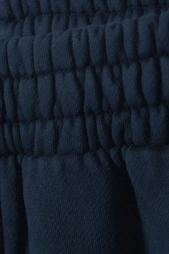 Weite, lange Jogginghose aus schwerem Stoff – Marineblau Weite, lange Jogginghose aus schwerem Stoff – Marineblau