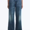 Weite, locker sitzende Low-Rise-Jeans – Mine Blue – Mittelblau Weite, locker sitzende Low-Rise-Jeans – Mine Blue – Mittelblau