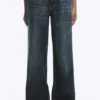 Weite, locker sitzende Low-Rise-Jeans – Tiefseeblau – Dunkelblau Weite, locker sitzende Low-Rise-Jeans – Tiefseeblau – Dunkelblau