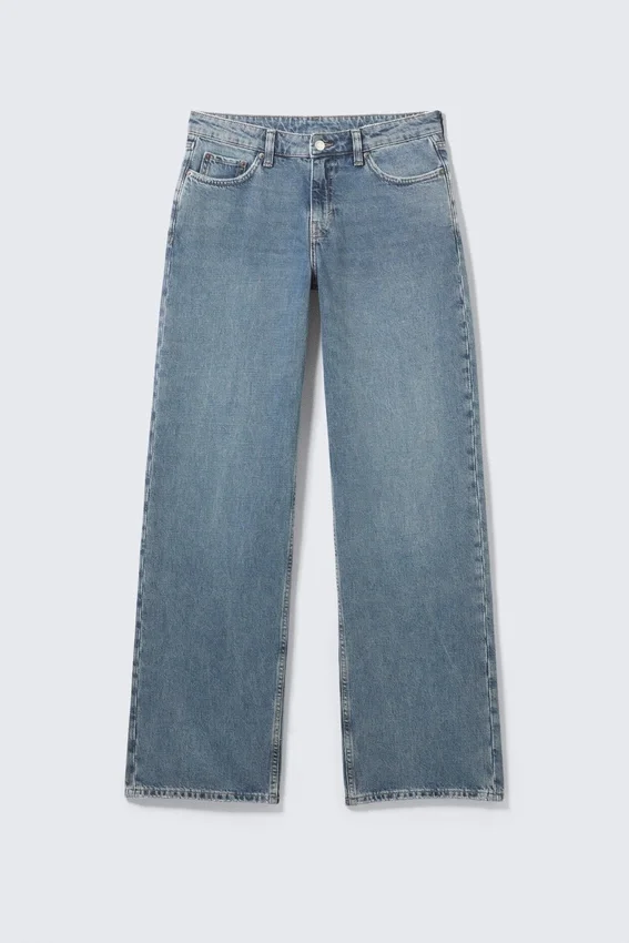 Weite, lockere Jeans mit niedriger Leibhöhe – Blue One – Mittelblau Weite, lockere Jeans mit niedriger Leibhöhe – Blue One – Mittelblau