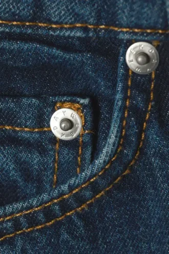Weite, lockere Low-Rise-Jeans – Saphirblau