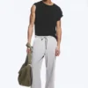 Weite Lounge-Hose aus Baumwolle – Hellstaubgrau