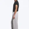 Weite Lounge-Hose aus Baumwolle – Hellstaubgrau
