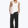 Weite Lounge-Hose aus Baumwolle – Schwarz Weite Lounge-Hose aus Baumwolle – Schwarz