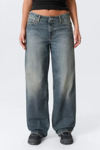 Weite Low-Rise-Jeans mit weitem Bein – Redondo Blue – Mittelblau Weite Low-Rise-Jeans mit weitem Bein – Redondo Blue – Mittelblau
