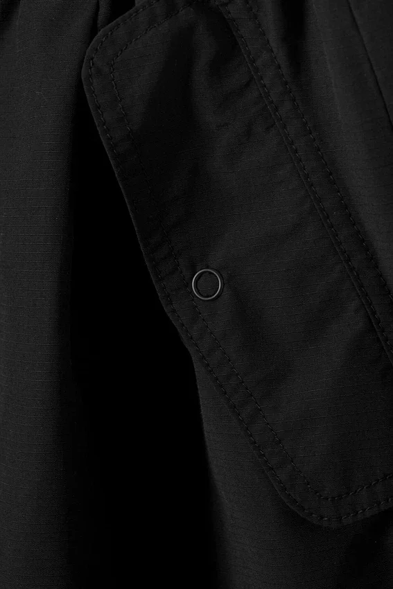 Weite Plissee-Fallschirm-Hose – Schwarz Weite Plissee-Fallschirm-Hose – Schwarz