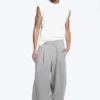 Weite, plissierte Jogginghose – Grau meliert Weite, plissierte Jogginghose – Grau meliert