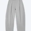 Weite, plissierte Jogginghose – Grau meliert Weite, plissierte Jogginghose – Grau meliert