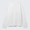 Weites, übergroßes Langarmshirt – Weiß Weites, übergroßes Langarmshirt – Weiß
