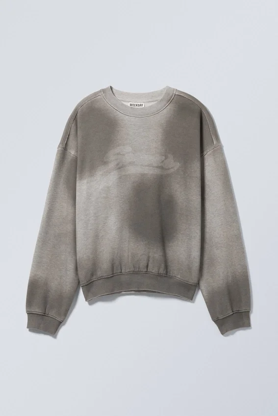 Weites Sweatshirt mit Print – Grau – Sport Spray Weites Sweatshirt mit Print – Grau – Sport Spray