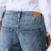 Workwear-Jeans mit niedriger Leibhöhe und weitem, tonnenförmigem Barrel – Mittelblau – Mittelblau Workwear-Jeans mit niedriger Leibhöhe und weitem, tonnenförmigem Barrel – Mittelblau – Mittelblau