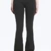 Yoga-Leggings mit gefalteter Taille und ausgestelltem Bein – Dunkelgrau Yoga-Leggings mit gefalteter Taille und ausgestelltem Bein – Dunkelgrau