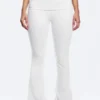 Yoga-Leggings mit gefalteter Taille und ausgestelltem Bein – Weiß Yoga-Leggings mit gefalteter Taille und ausgestelltem Bein – Weiß