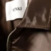 Yulia B Lockere Nylon-Bomberjacke – Dunkelbraun Yulia B Lockere Nylon-Bomberjacke – Dunkelbraun