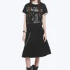 Yungblud Mid Rise Denim Kilt – Schwarz Yungblud Mid Rise Denim Kilt – Schwarz