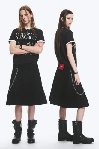 Yungblud Mid Rise Denim Kilt – Schwarz