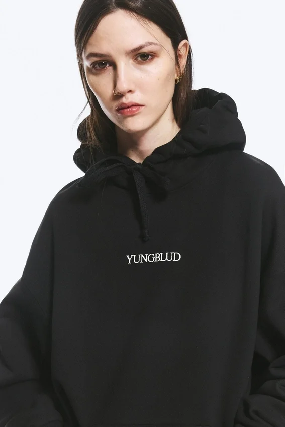 Yungblud Oversize-Kapuzenpullover mit Aufdruck – Off-Black Yungblud Oversize-Kapuzenpullover mit Aufdruck – Off-Black