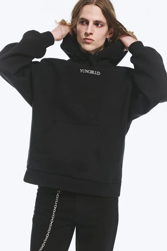 Yungblud Oversize-Kapuzenpullover mit Aufdruck – Off-Black Yungblud Oversize-Kapuzenpullover mit Aufdruck – Off-Black