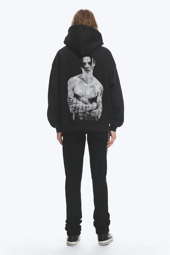 Yungblud Oversize-Kapuzenpullover mit Aufdruck – Off-Black Yungblud Oversize-Kapuzenpullover mit Aufdruck – Off-Black