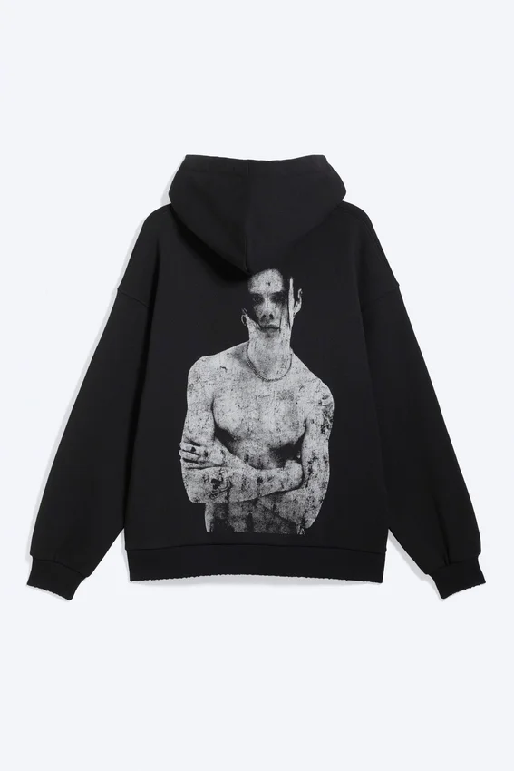 Yungblud Oversize-Kapuzenpullover mit Aufdruck – Off-Black Yungblud Oversize-Kapuzenpullover mit Aufdruck – Off-Black