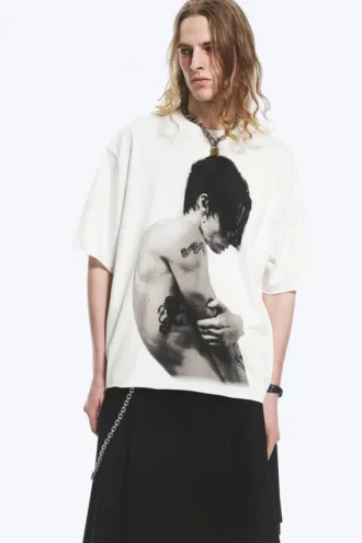 Yungblud Oversize-T-Shirt mit Print – Off-White Yungblud Oversize-T-Shirt mit Print – Off-White