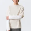 Zeilagiges Baumwoll-T-Shirt – Hellbeige & Weiß Zeilagiges Baumwoll-T-Shirt – Hellbeige & Weiß