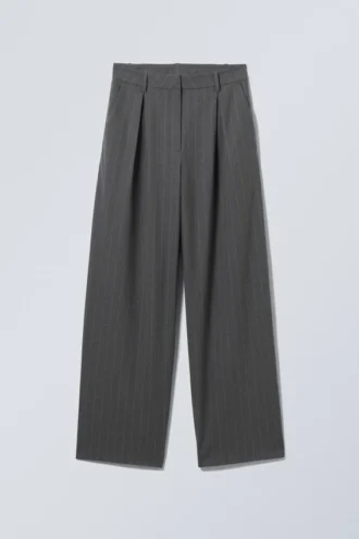 Zia-Hose – Grau mit Nadelstreifen