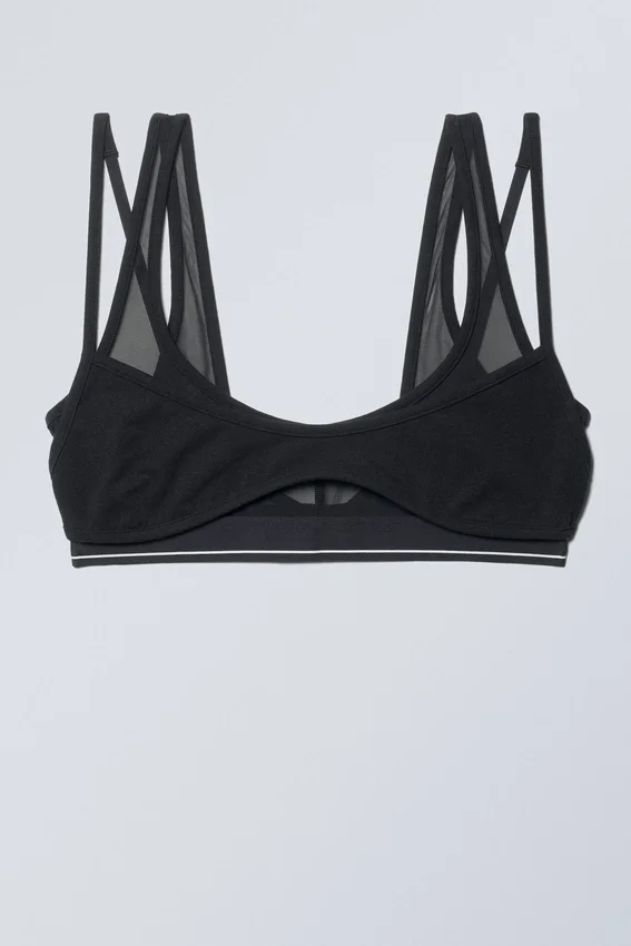 Zweilagiger BH aus Baumwoll-Mesh – Schwarz Zweilagiger BH aus Baumwoll-Mesh – Schwarz