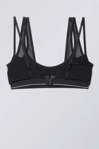 Zweilagiger BH aus Baumwoll-Mesh – Schwarz Zweilagiger BH aus Baumwoll-Mesh – Schwarz