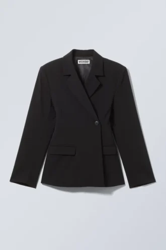 Zweireihiger Anzugblazer – Schwarz