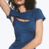 Zweiteiliges Bolero-Oberteil im Lagenlook – gestreift, blau Zweiteiliges Bolero-Oberteil im Lagenlook – gestreift, blau