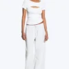 Zweiteiliges Bolero-Oberteil im Lagenlook – Weiß Zweiteiliges Bolero-Oberteil im Lagenlook – Weiß