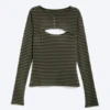 Zweiteiliges Bolero-Top mit Lagenlook – Staubiges Khaki-Grün Zweiteiliges Bolero-Top mit Lagenlook – Staubiges Khaki-Grün